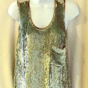 Poleci NWT Sequined Metallic Tank Top